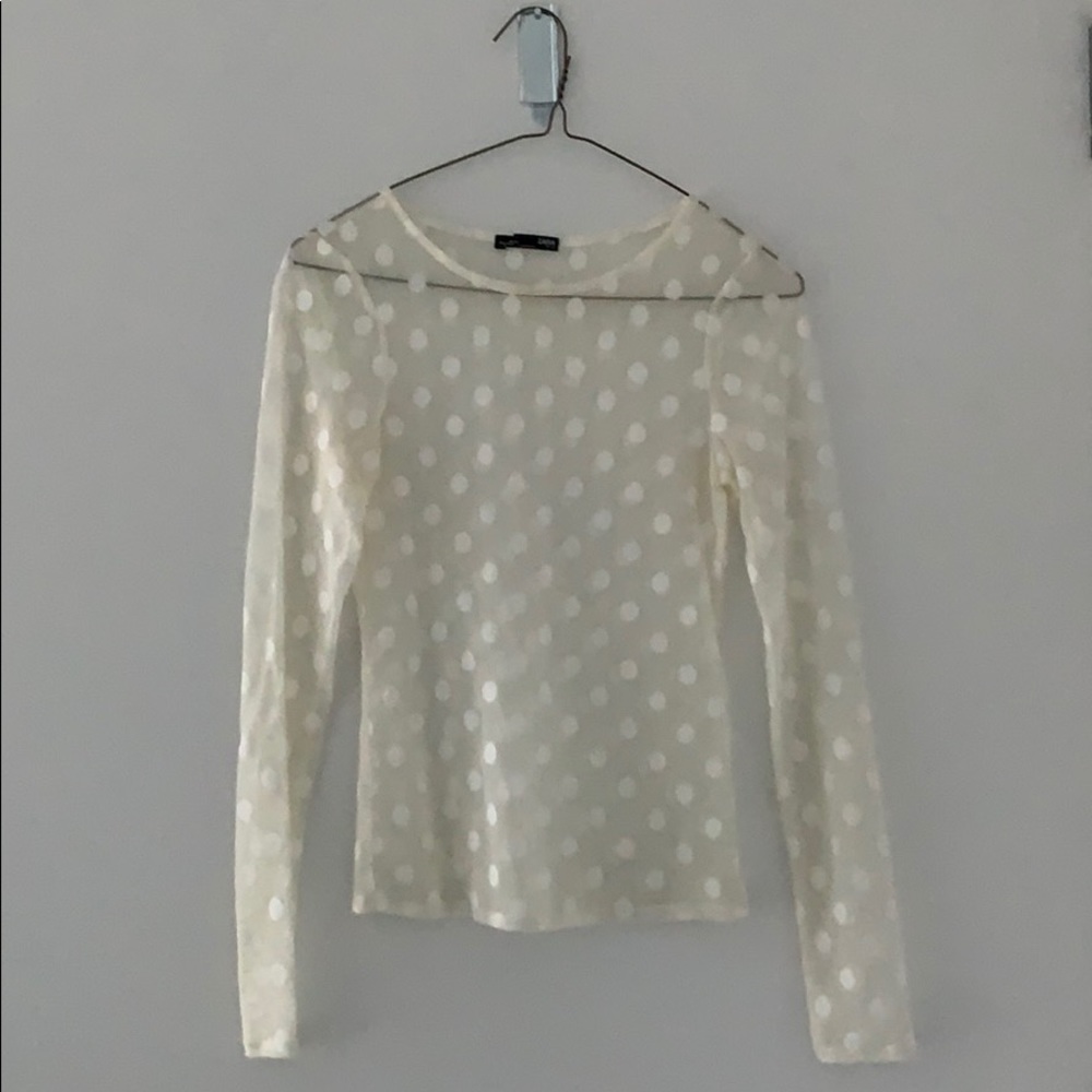 Polka dot sheer Zara top